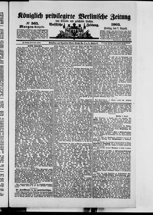 Königlich privilegirte Berlinische Zeitung von Staats- und gelehrten Sachen vom 07.08.1903