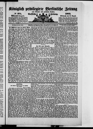 Königlich privilegirte Berlinische Zeitung von Staats- und gelehrten Sachen vom 12.08.1903