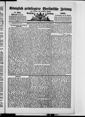 Königlich privilegirte Berlinische Zeitung von Staats- und gelehrten Sachen vom 13.08.1903