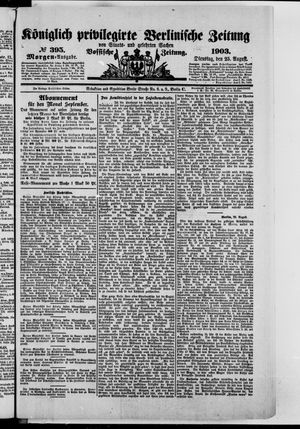 Königlich privilegirte Berlinische Zeitung von Staats- und gelehrten Sachen vom 25.08.1903