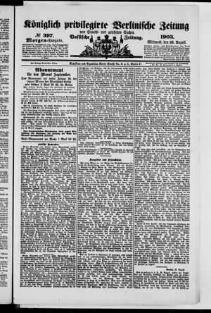 Königlich privilegirte Berlinische Zeitung von Staats- und gelehrten Sachen vom 26.08.1903