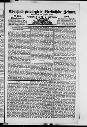 Königlich privilegirte Berlinische Zeitung von Staats- und gelehrten Sachen vom 01.09.1903