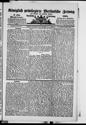 Königlich privilegirte Berlinische Zeitung von Staats- und gelehrten Sachen on Sep 4, 1903