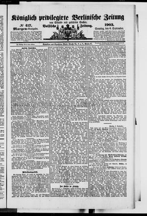 Königlich privilegirte Berlinische Zeitung von Staats- und gelehrten Sachen vom 06.09.1903