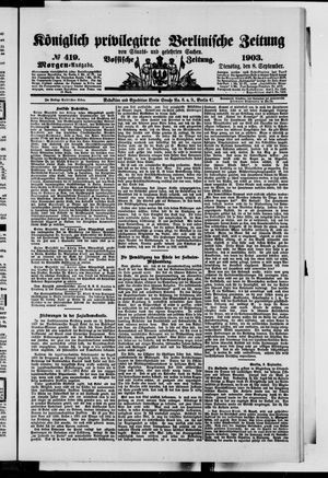 Königlich privilegirte Berlinische Zeitung von Staats- und gelehrten Sachen vom 08.09.1903