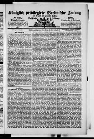 Königlich privilegirte Berlinische Zeitung von Staats- und gelehrten Sachen vom 08.09.1903