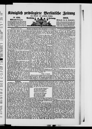 Königlich privilegirte Berlinische Zeitung von Staats- und gelehrten Sachen vom 16.09.1903