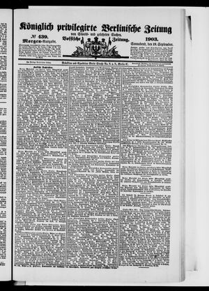 Königlich privilegirte Berlinische Zeitung von Staats- und gelehrten Sachen on Sep 19, 1903