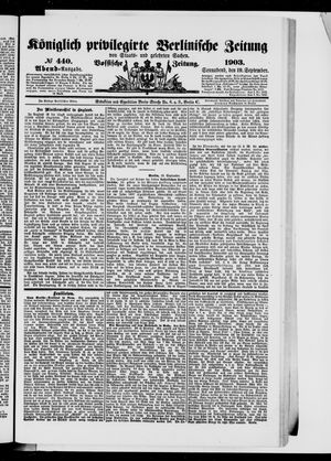 Königlich privilegirte Berlinische Zeitung von Staats- und gelehrten Sachen on Sep 19, 1903