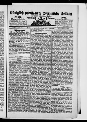 Königlich privilegirte Berlinische Zeitung von Staats- und gelehrten Sachen vom 26.09.1903