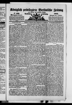 Königlich privilegirte Berlinische Zeitung von Staats- und gelehrten Sachen on Oct 7, 1903