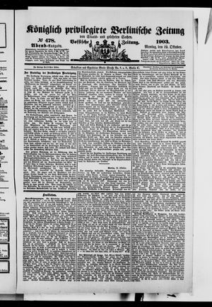 Königlich privilegirte Berlinische Zeitung von Staats- und gelehrten Sachen vom 12.10.1903