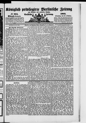 Königlich privilegirte Berlinische Zeitung von Staats- und gelehrten Sachen vom 27.10.1903