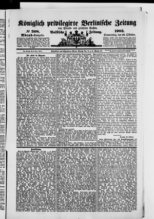 Königlich privilegirte Berlinische Zeitung von Staats- und gelehrten Sachen vom 29.10.1903