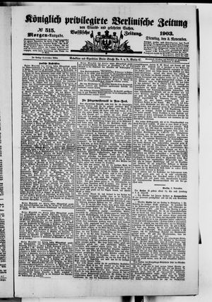 Königlich privilegirte Berlinische Zeitung von Staats- und gelehrten Sachen vom 03.11.1903