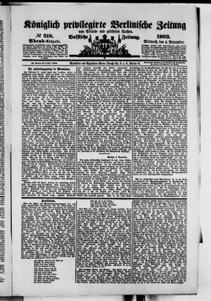 Königlich privilegirte Berlinische Zeitung von Staats- und gelehrten Sachen vom 04.11.1903