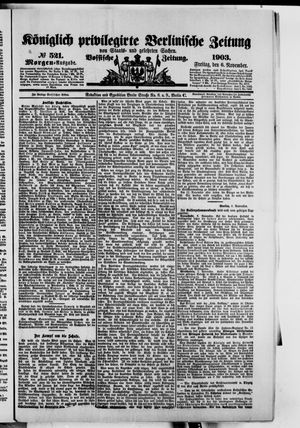 Königlich privilegirte Berlinische Zeitung von Staats- und gelehrten Sachen on Nov 6, 1903