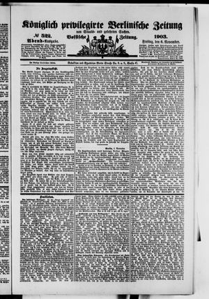Königlich privilegirte Berlinische Zeitung von Staats- und gelehrten Sachen on Nov 6, 1903