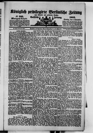 Königlich privilegirte Berlinische Zeitung von Staats- und gelehrten Sachen vom 08.11.1903