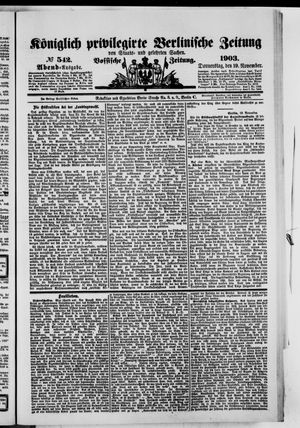 Königlich privilegirte Berlinische Zeitung von Staats- und gelehrten Sachen on Nov 19, 1903