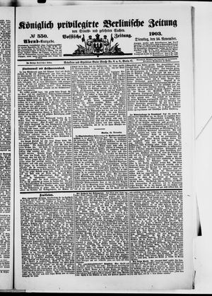 Königlich privilegirte Berlinische Zeitung von Staats- und gelehrten Sachen vom 24.11.1903