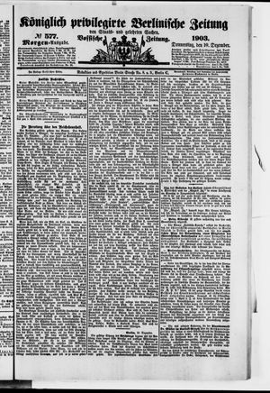 Königlich privilegirte Berlinische Zeitung von Staats- und gelehrten Sachen on Dec 10, 1903