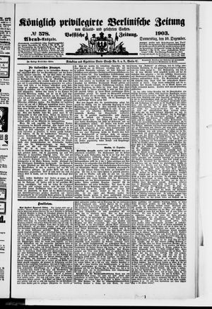 Königlich privilegirte Berlinische Zeitung von Staats- und gelehrten Sachen on Dec 10, 1903