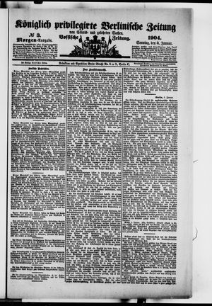 Königlich privilegirte Berlinische Zeitung von Staats- und gelehrten Sachen vom 03.01.1904