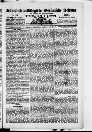 Königlich privilegirte Berlinische Zeitung von Staats- und gelehrten Sachen vom 10.01.1904