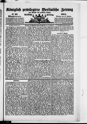Königlich privilegirte Berlinische Zeitung von Staats- und gelehrten Sachen vom 18.01.1904