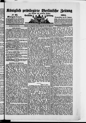 Königlich privilegirte Berlinische Zeitung von Staats- und gelehrten Sachen vom 21.01.1904