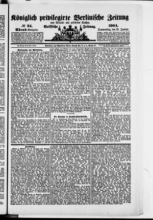 Königlich privilegirte Berlinische Zeitung von Staats- und gelehrten Sachen vom 21.01.1904
