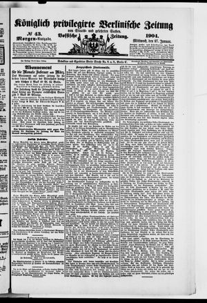 Königlich privilegirte Berlinische Zeitung von Staats- und gelehrten Sachen vom 27.01.1904