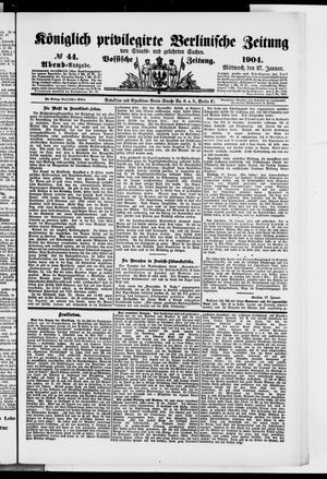 Königlich privilegirte Berlinische Zeitung von Staats- und gelehrten Sachen vom 27.01.1904