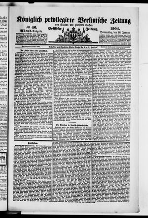 Königlich privilegirte Berlinische Zeitung von Staats- und gelehrten Sachen vom 28.01.1904