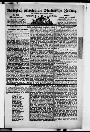 Königlich privilegirte Berlinische Zeitung von Staats- und gelehrten Sachen vom 01.02.1904