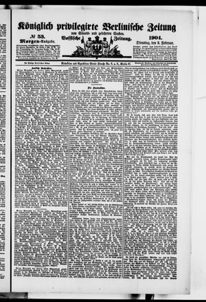Königlich privilegirte Berlinische Zeitung von Staats- und gelehrten Sachen vom 02.02.1904