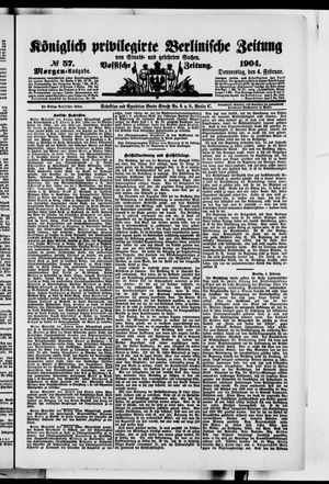 Königlich privilegirte Berlinische Zeitung von Staats- und gelehrten Sachen vom 04.02.1904