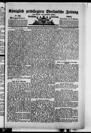 Königlich privilegirte Berlinische Zeitung von Staats- und gelehrten Sachen on Feb 11, 1904
