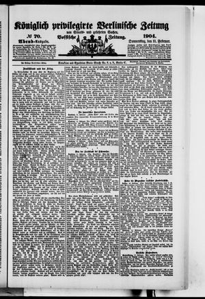 Königlich privilegirte Berlinische Zeitung von Staats- und gelehrten Sachen on Feb 11, 1904