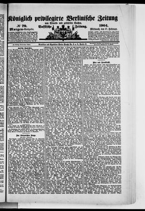 Königlich privilegirte Berlinische Zeitung von Staats- und gelehrten Sachen vom 17.02.1904