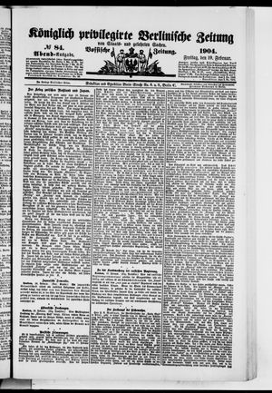 Königlich privilegirte Berlinische Zeitung von Staats- und gelehrten Sachen on Feb 19, 1904