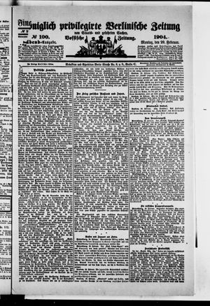 Königlich privilegirte Berlinische Zeitung von Staats- und gelehrten Sachen vom 29.02.1904