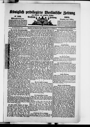 Königlich privilegirte Berlinische Zeitung von Staats- und gelehrten Sachen vom 01.03.1904