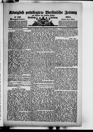 Königlich privilegirte Berlinische Zeitung von Staats- und gelehrten Sachen vom 04.03.1904
