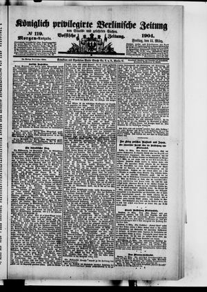 Königlich privilegirte Berlinische Zeitung von Staats- und gelehrten Sachen vom 11.03.1904