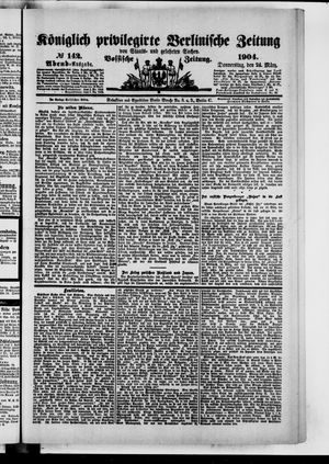 Königlich privilegirte Berlinische Zeitung von Staats- und gelehrten Sachen vom 24.03.1904