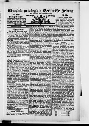 Königlich privilegirte Berlinische Zeitung von Staats- und gelehrten Sachen on Mar 29, 1904