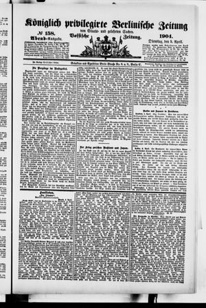 Königlich privilegirte Berlinische Zeitung von Staats- und gelehrten Sachen vom 05.04.1904