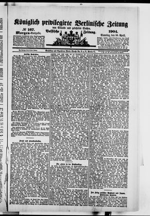 Königlich privilegirte Berlinische Zeitung von Staats- und gelehrten Sachen vom 10.04.1904